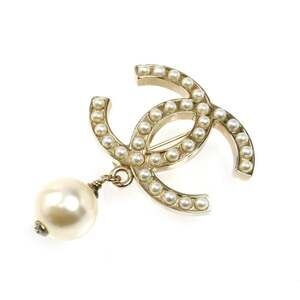 CHANEL GP Coco Mark Faux Pearl Brooch, 14.6g, Women's